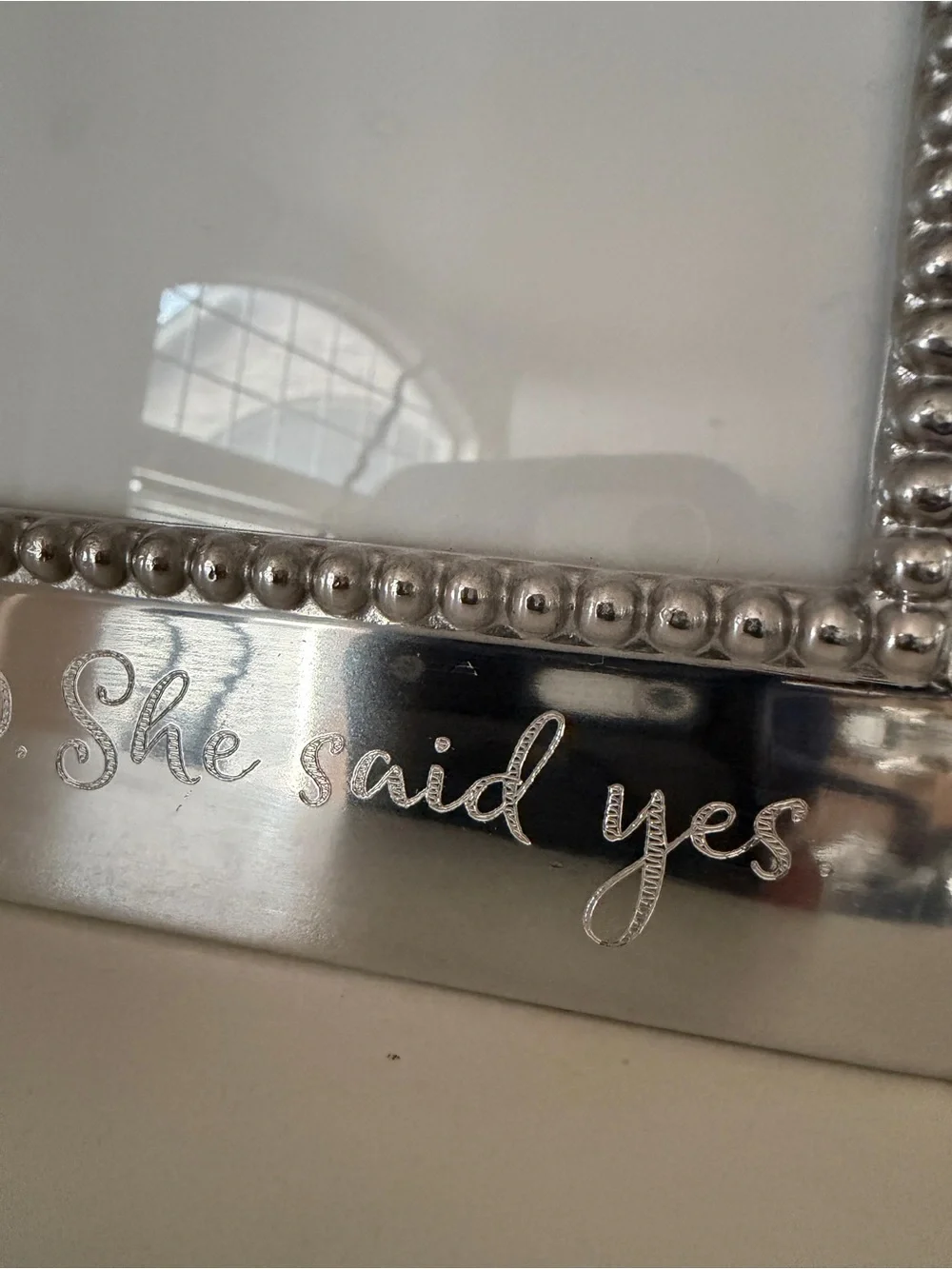 Mariposa He Asked She Said Yes Beaded 4x6 Photo Frame